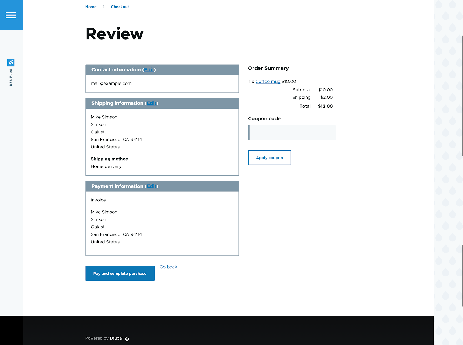 Drupal Commerce - Shipping at review