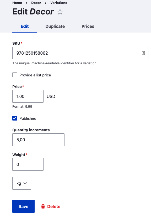 Commerce Quantity Increments module