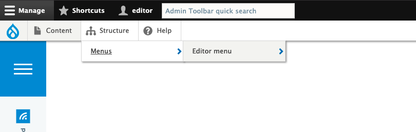 Menu Admin per Menu module