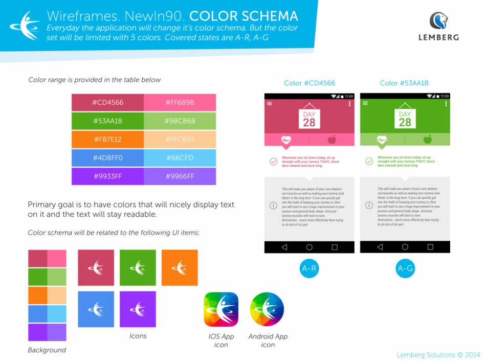 NewIn90. Color schema slide