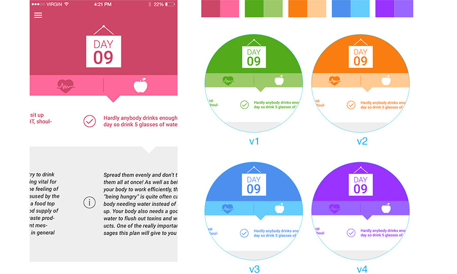 Colour Schema of the NewIn90 application. Design & development story