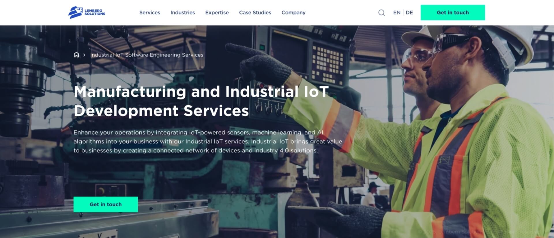 Manufacturing and Industrial IoT Development Services Manufacturing and Industrial IoT Development Services page at Lemberg Solutions