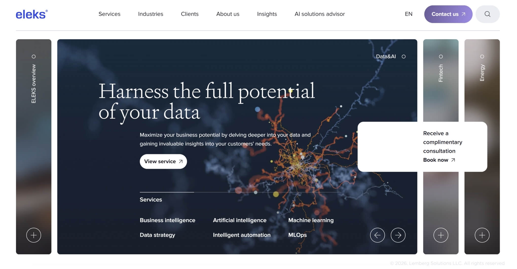 Banner for ELEKS, a product development page