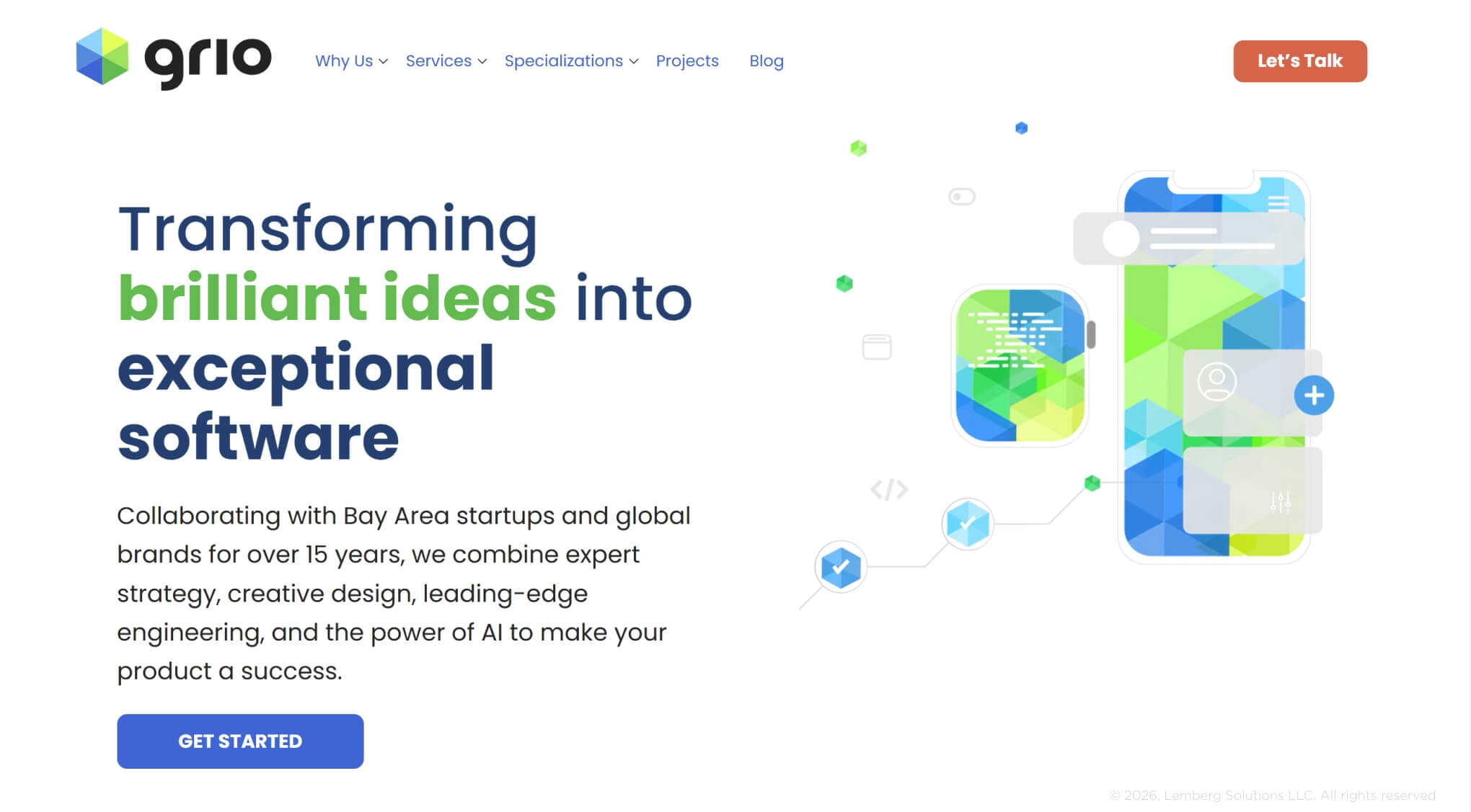 Banner for Grio, a product development page