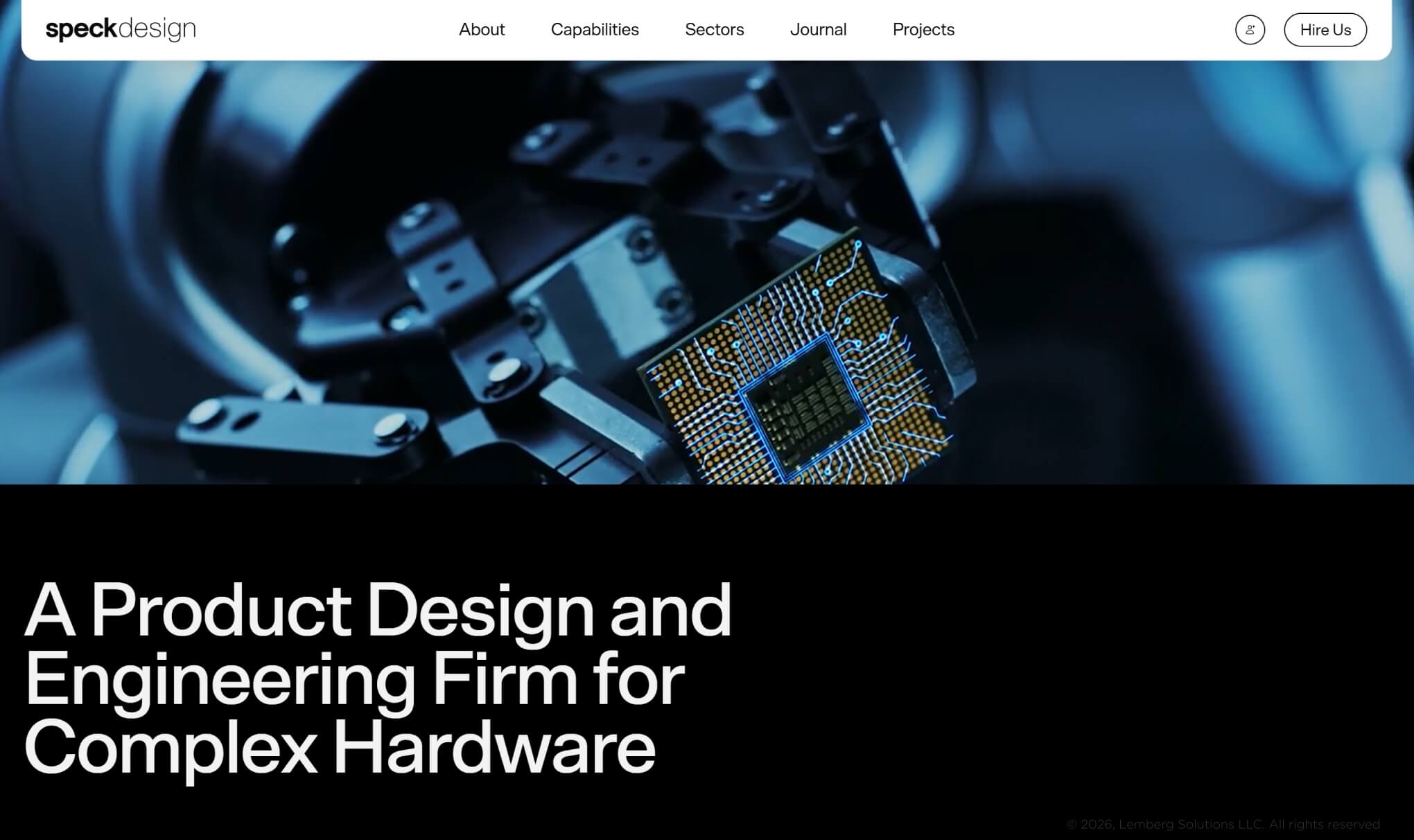 Banner for Speck Design, a product development page