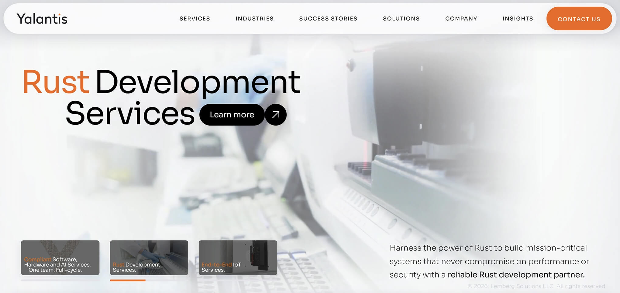 Banner for Yalantis, a product development page