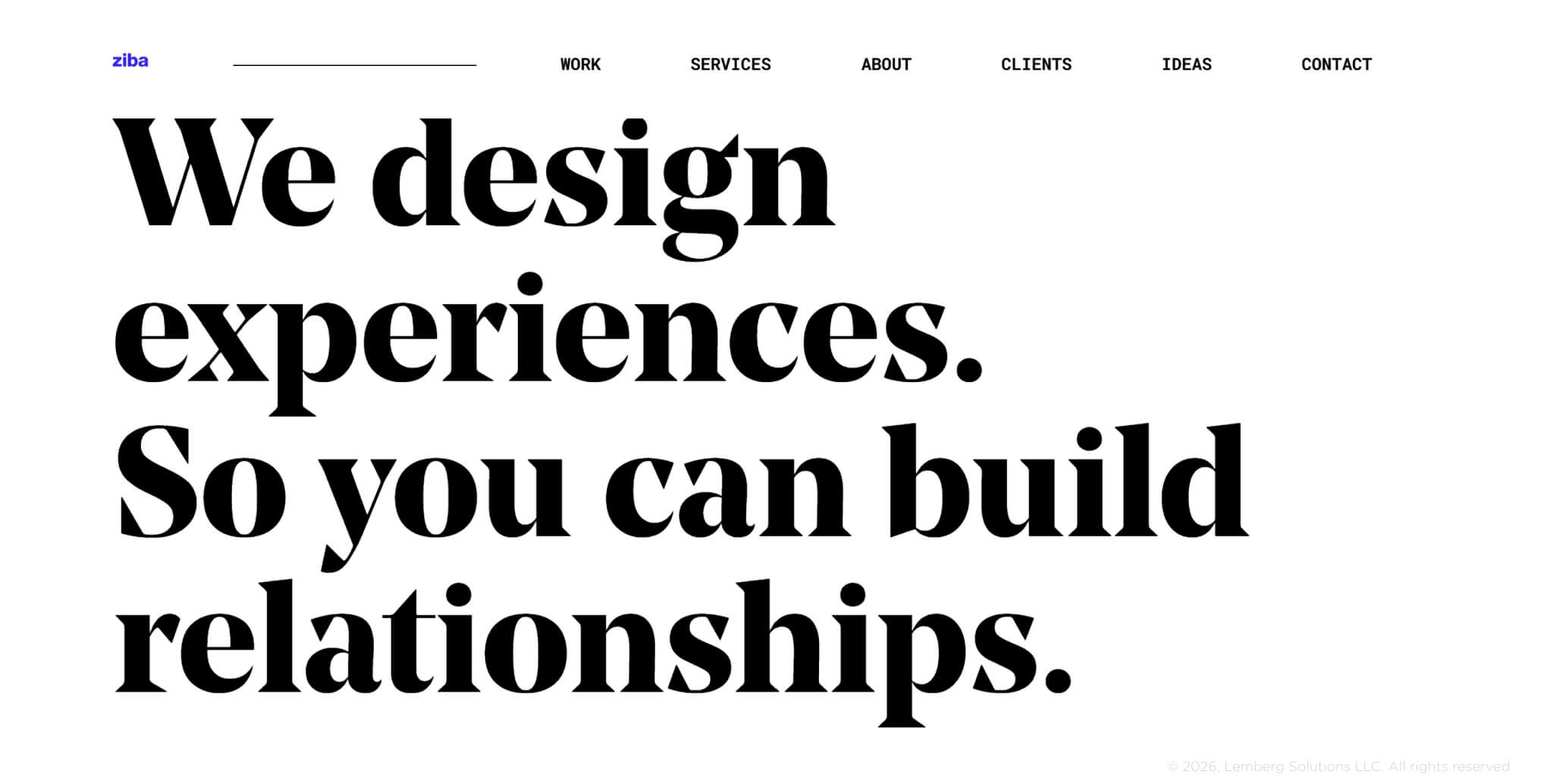 Banner for Ziba, a product development page