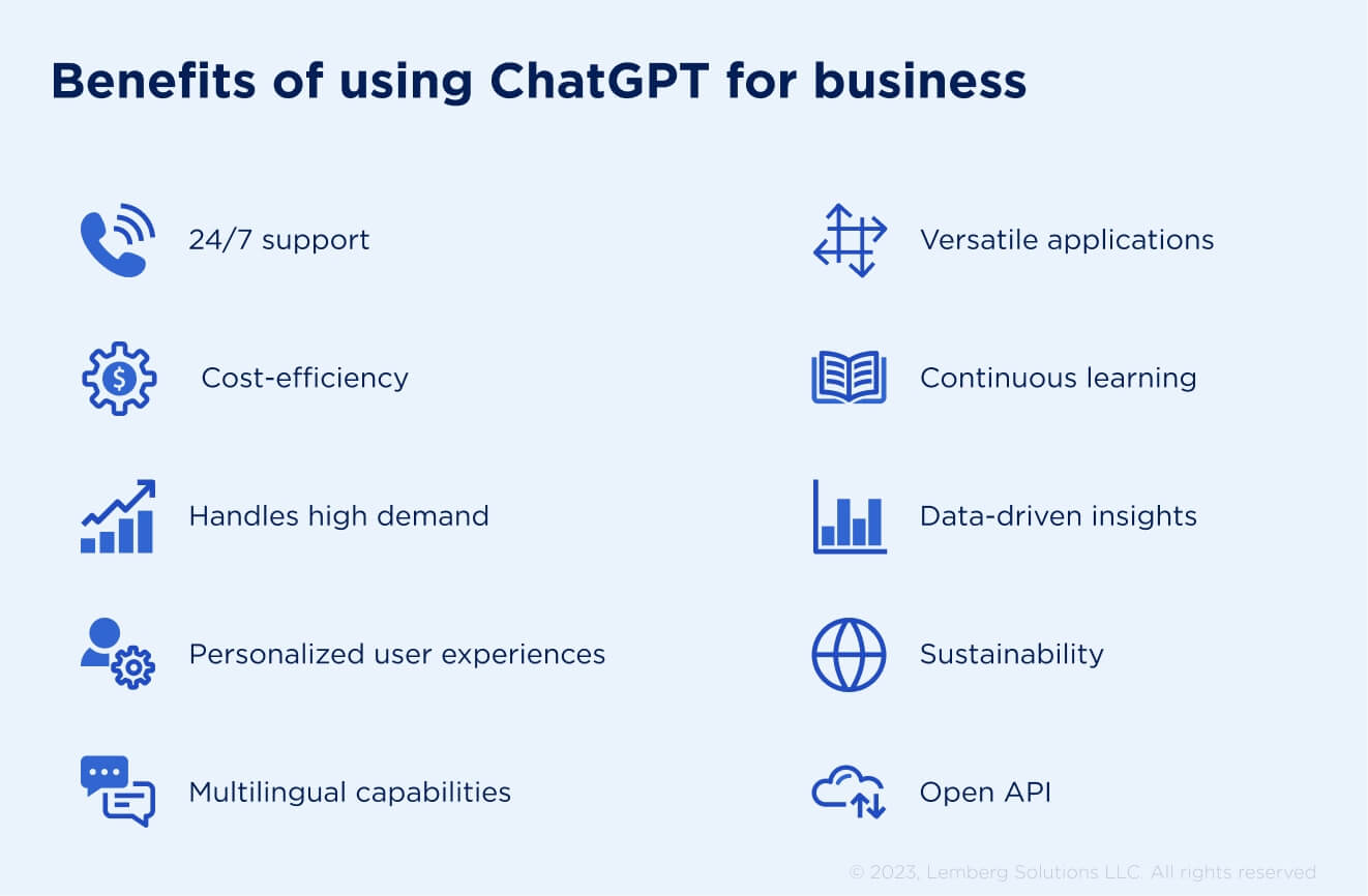 How to Use ChatGPT for Your Business? - Lemberg Solutions - Benefits of using ChatGPT for business How to Use ChatGPT for Your Business? - Lemberg Solutions - Benefits of using ChatGPT for business