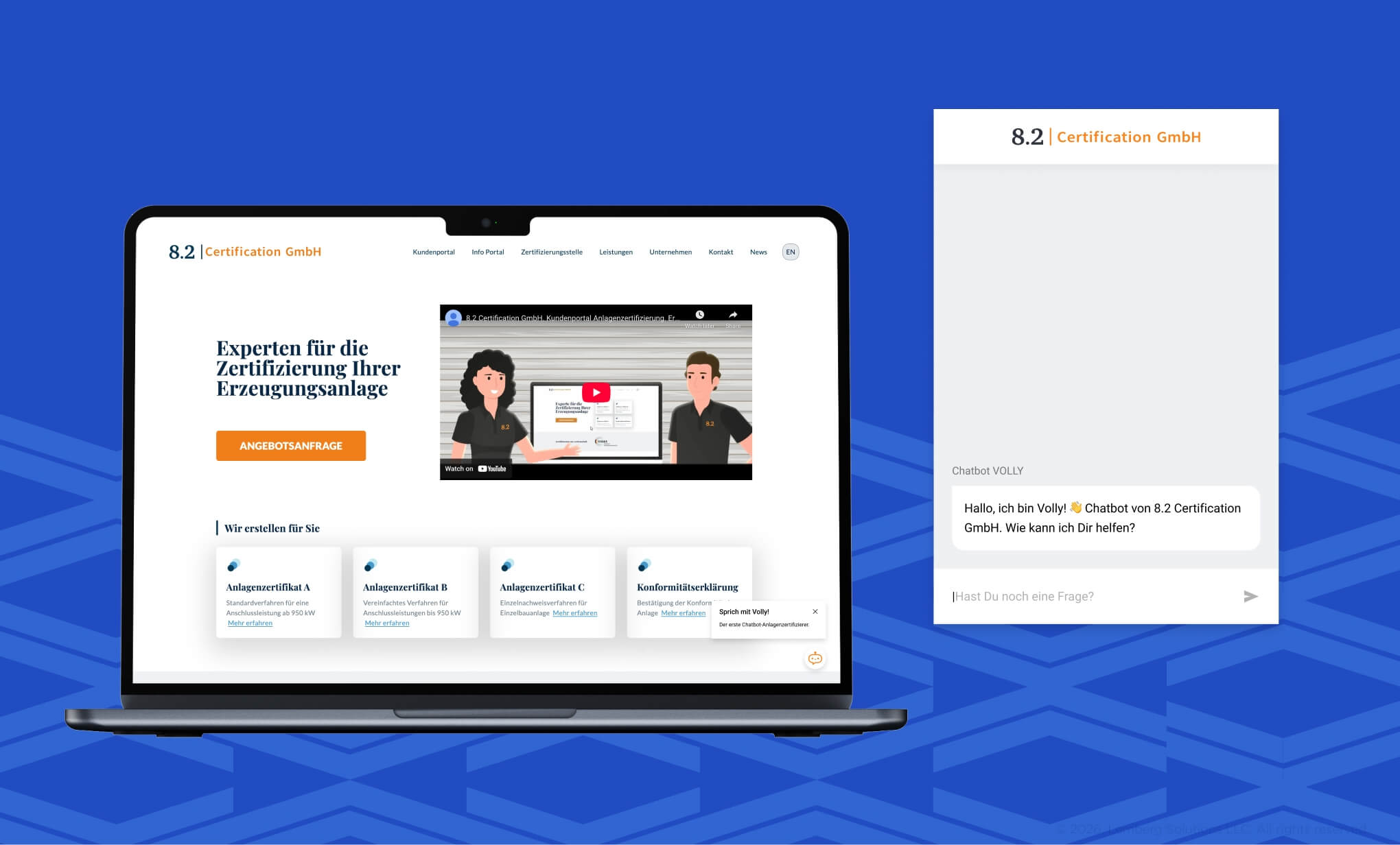 Web interface of AI-based assistant