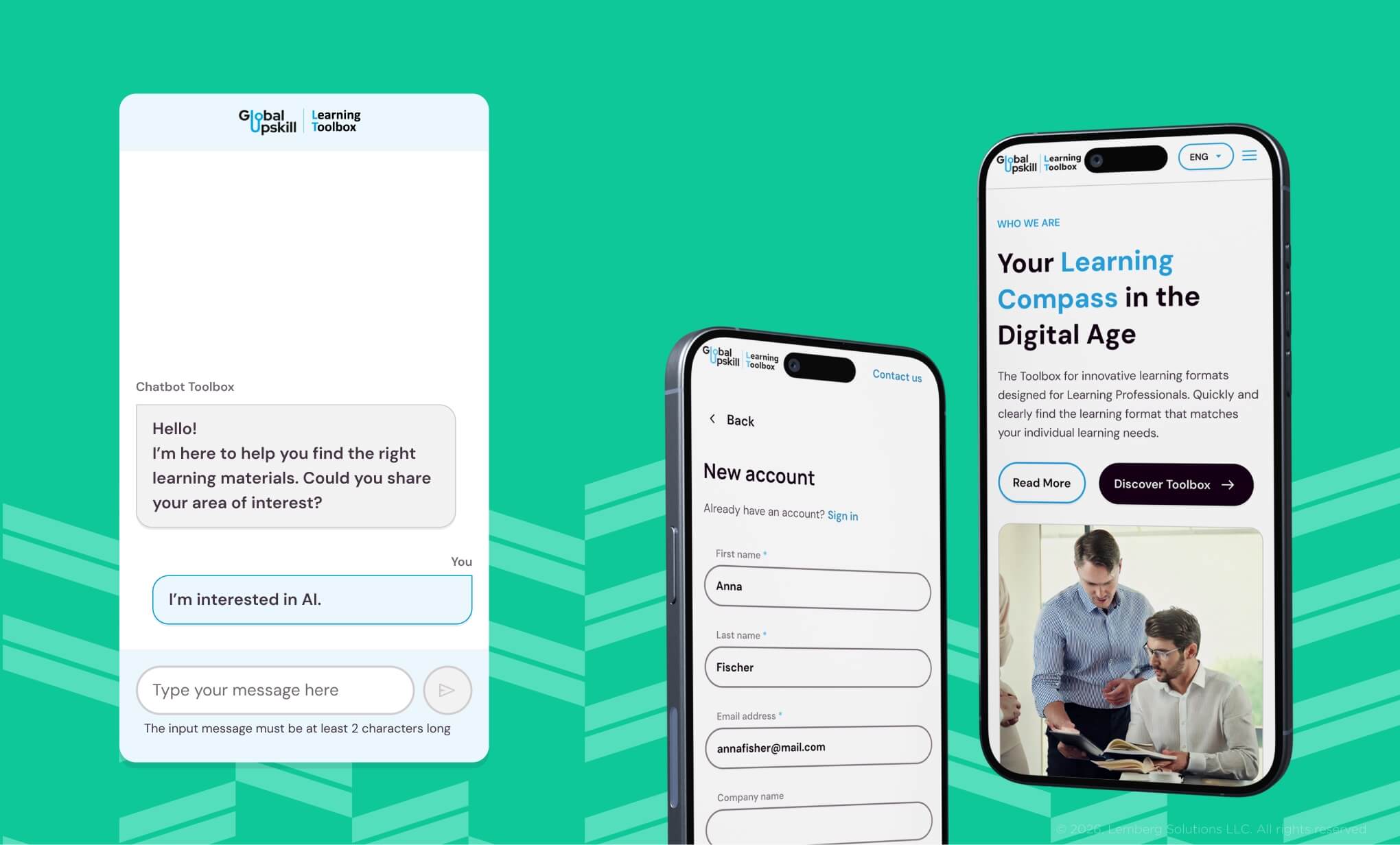 Mobile view of AI-based chatbot for e-learning platform