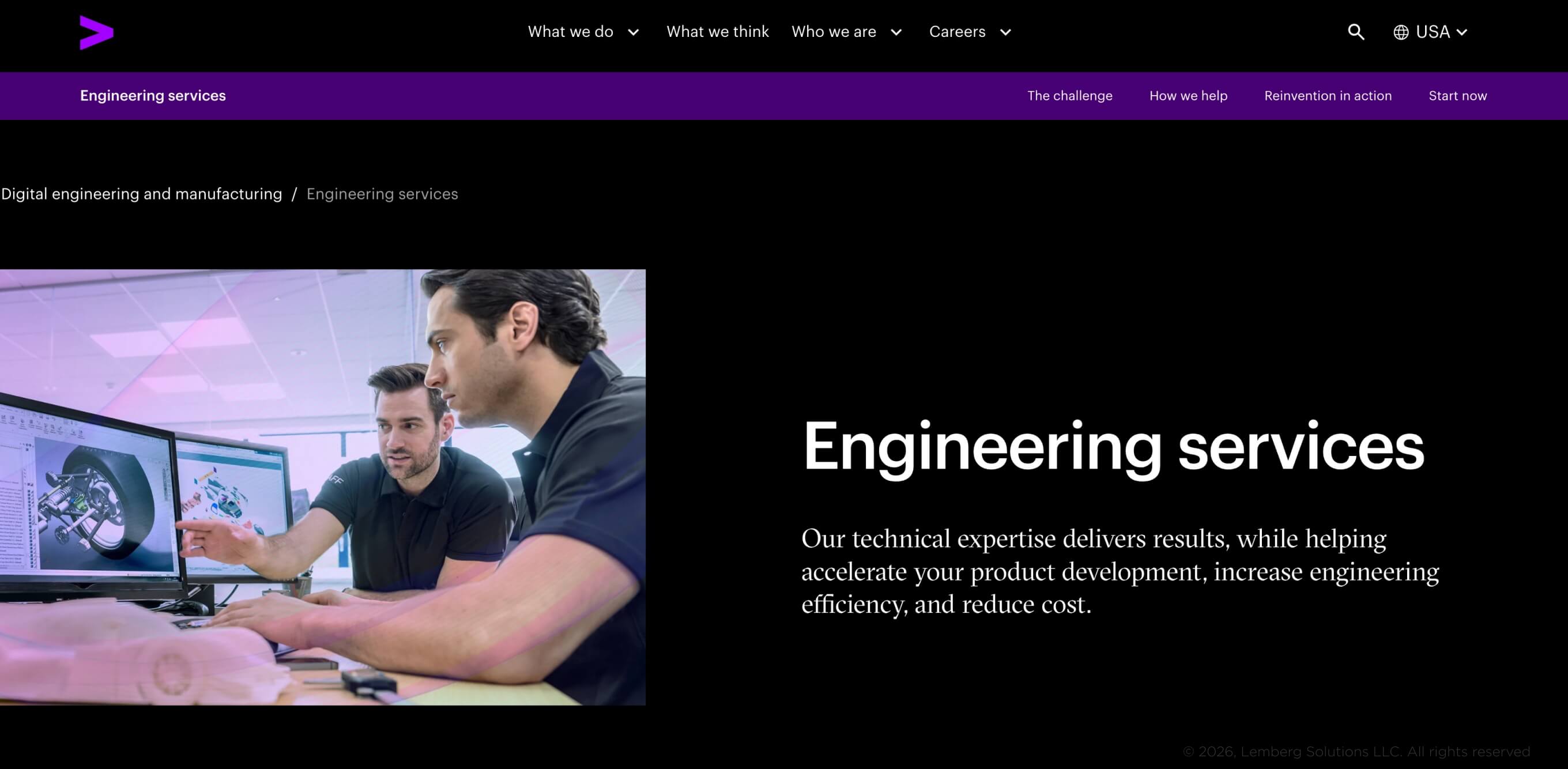 Banner for Accenture, a product engineering page