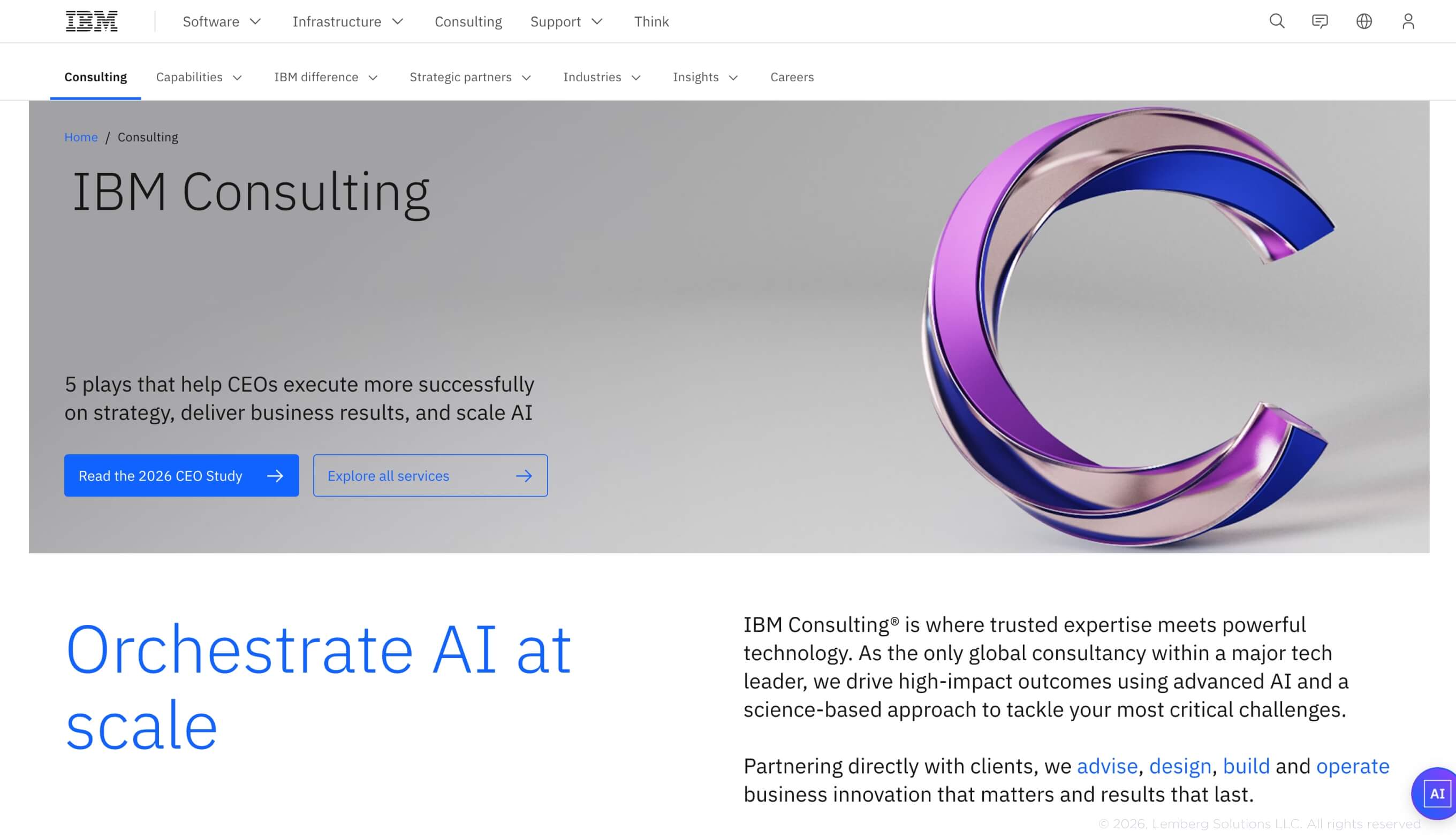 Screenshot of IBM page Screenshot of IBM page