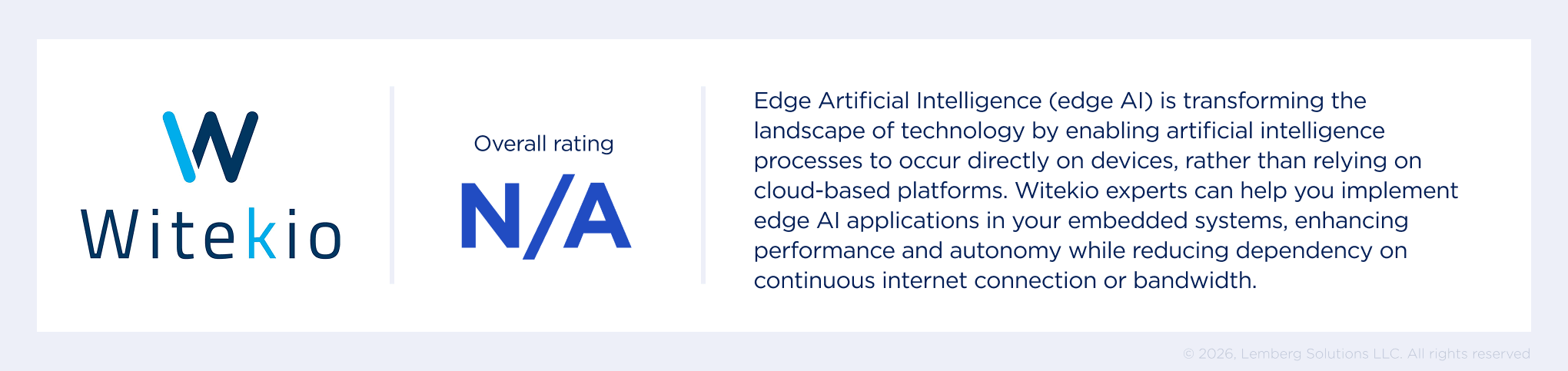 Top Physical AI Companies - Body image 10 Witekio, rating uidentified