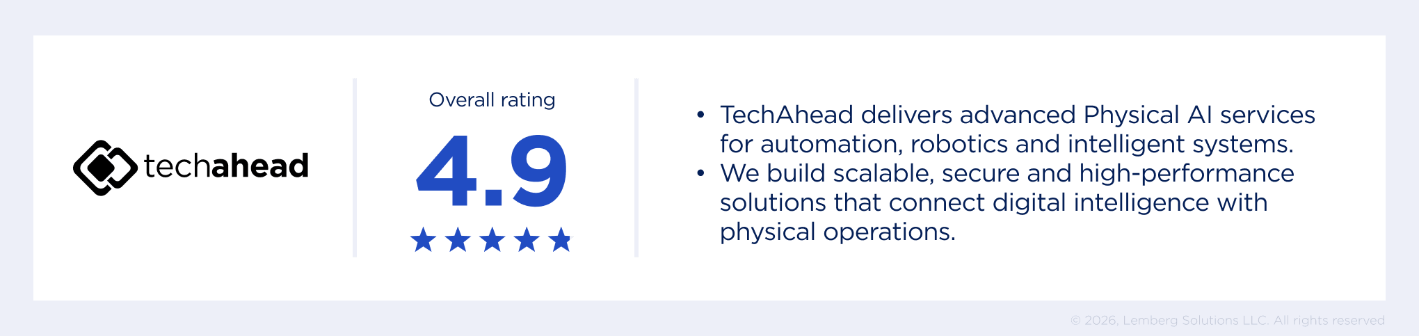 Top Physical AI Companies - Body image 13 TechAhead, rating 4.9