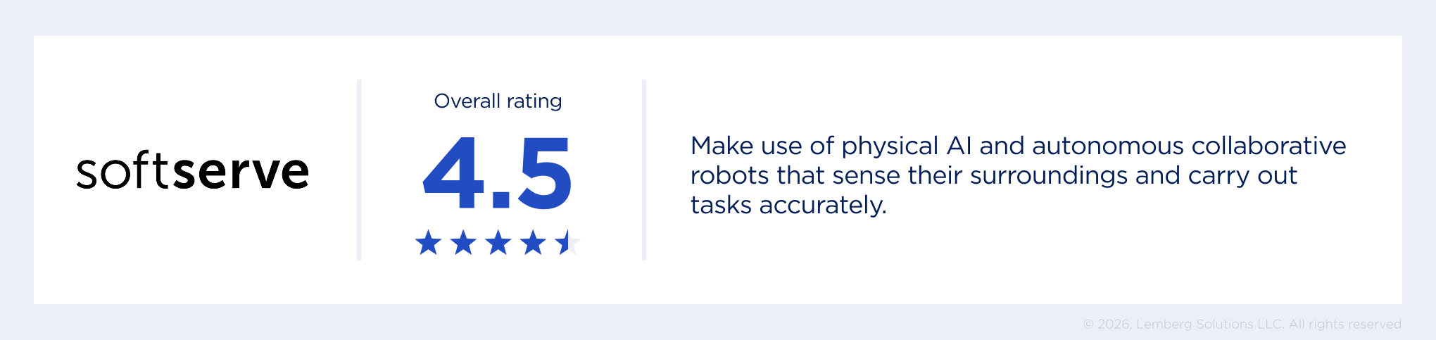 Top Physical AI Companies - Body image 6 SoftServe, rating 4.5