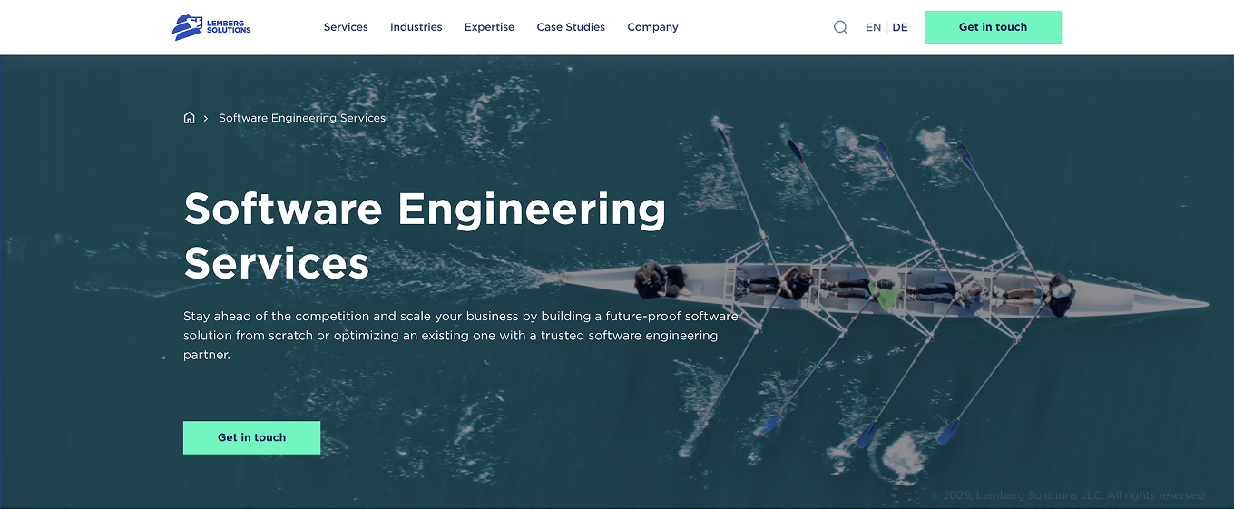 Top software development companies in UK - Lemberg Solution - Lemberg Solutions.png Lemberg Solution's software engineering services page