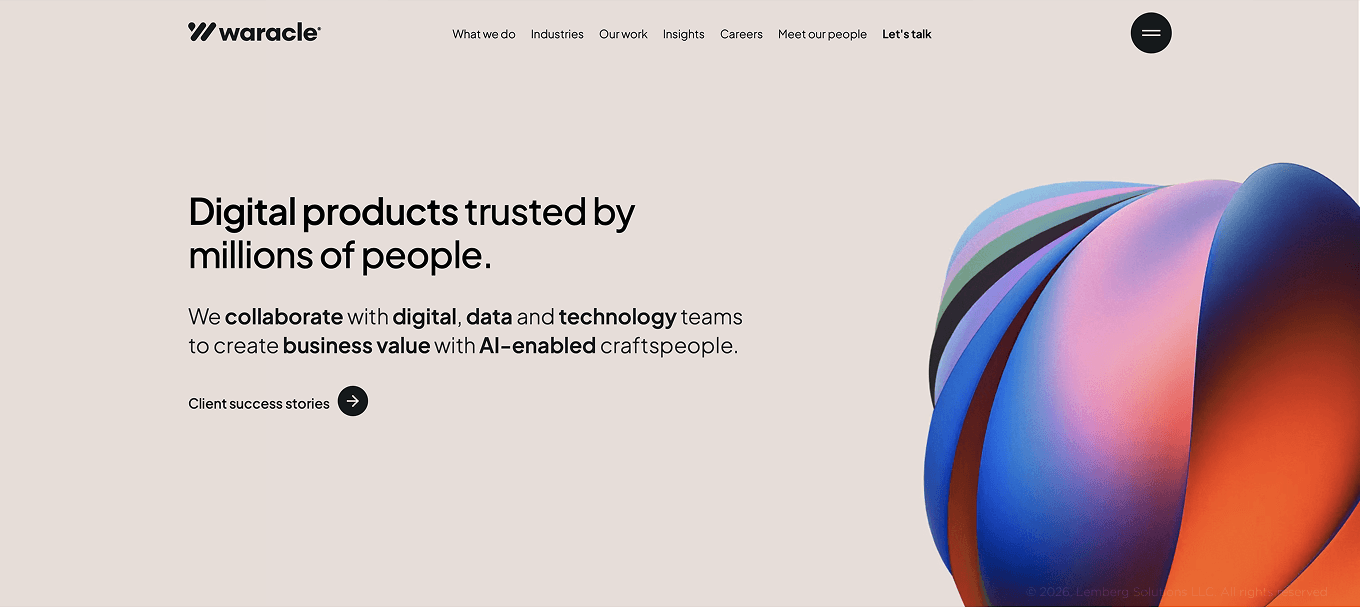 Top software development companies in UK - Waracle - Lemberg Solutions.png Waracle's home page