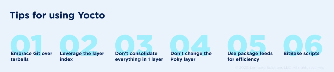 Yocto Project Definition, Architecture, Use Cases, and Tips - Tips for using Yocto - Lemberg Solutions Yocto Project Definition, Architecture, Use Cases, and Tips - Tips for using Yocto - Lemberg Solutions