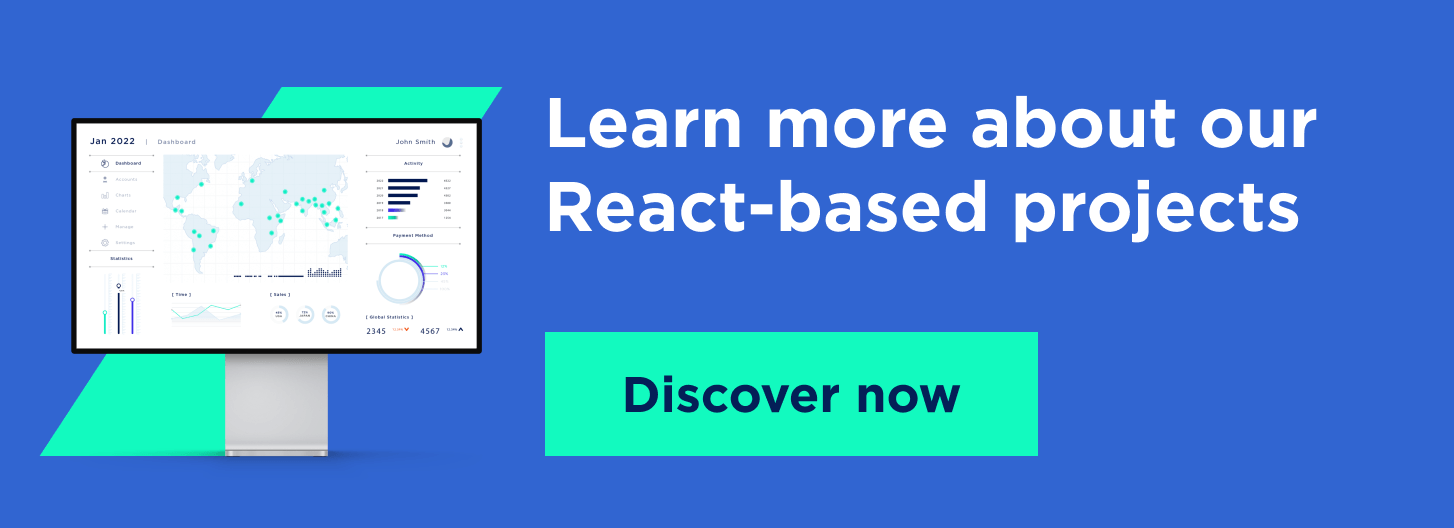 Top React Companies - Article CTA - Blue - Lemberg Solutions 